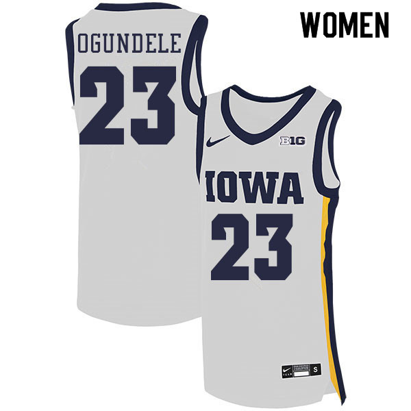 Women #23 Josh Ogundele Iowa Hawkeyes College Basketball Jerseys Sale-White